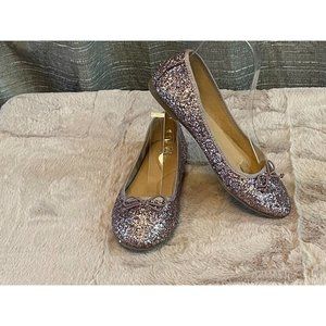 ⭐️⭐️Cat & Jack Girls Youth Kids Genice Lavender Glitter Slip On Ballet Flats Sho